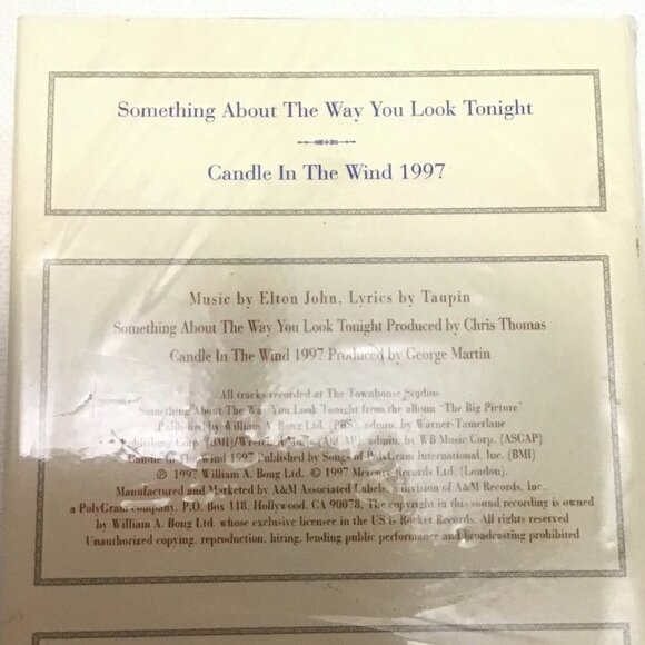 🌷Elton John Cassette Candle in The Wind 1997 Princess Diana SEALED - Picture 4 of 8